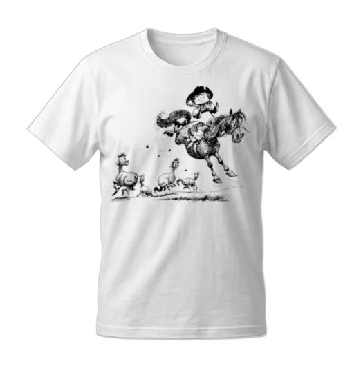 Thelwell Horseman Taming Wild Horse Unisex T-Shirt - White