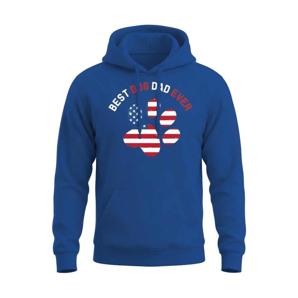 Patriotic Dog Dad Paw Design Unisex Hoodie - Royal